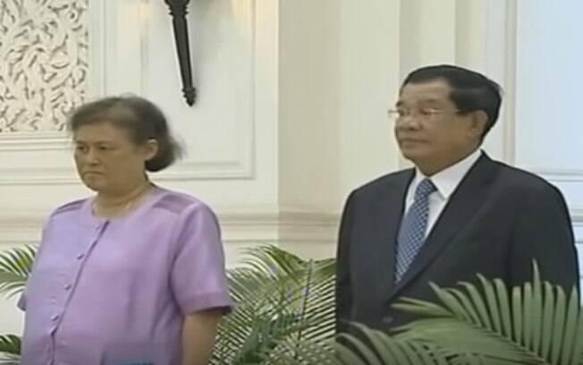 Princesa tailandesa Maha Chakri Sirindhorn recebida pelo primeiro-ministro do Camboja, Hun Sen
