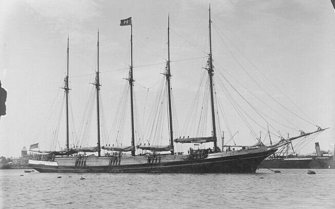 Foto de arquivo da Biblioteca Nacional da Austrália mostra o navio peruano S.V. Inca em 1904 – sete anos antes de seu desaparecimento