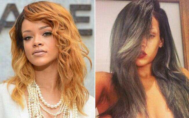 Rihanna está com os cabelos grisalhos