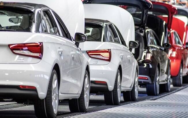 Linha de montagem do Audi A1, em Bruxelas, na Bélgica