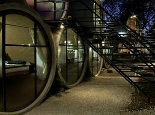 O Tubohotel do México reaproveitou tubulações de concreto