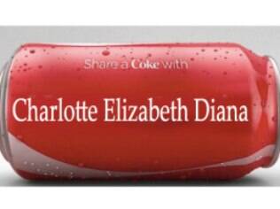 O nome da princesa Charlotte Elisabeth Diana foi parar até na latinha de refrigerante