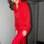 Patrícia Poeta toda de vermelho, pronta para a primeira edição do JN. Foto: Reprodução/Globo
