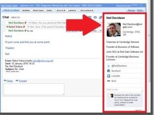 Rapportive integra Gmail a redes sociais