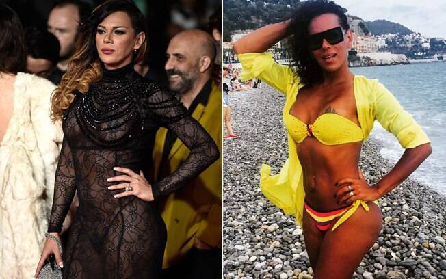 À esquerda, Stella Rocha no tapete vermelho do Festival de Cannes. Atriz é de Belém e desde os anos 90 mora em Paris, onde trabalha em uma casa noturna