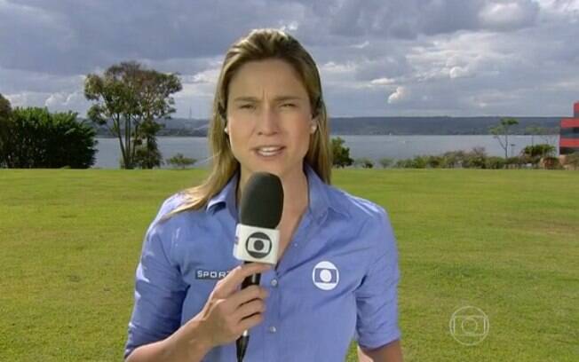 Fernanda Gentil em sua última aparição ao vivo na Copa do Mundo, no sábado (12)