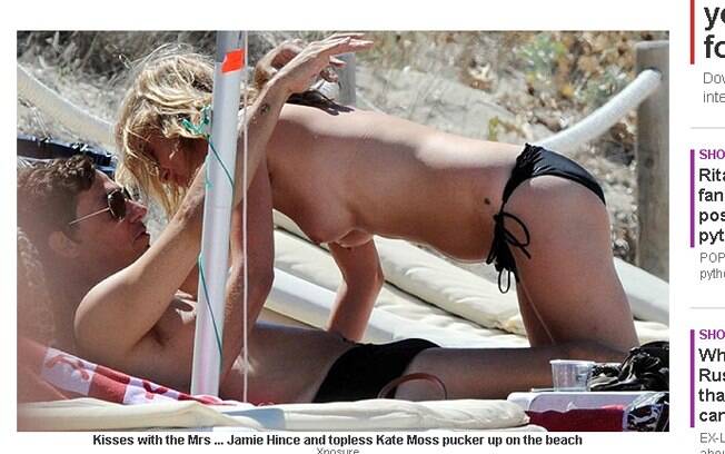 Kate Moss faz topless ao lado do marido Jamie Hince, na Ilha de Formentera, na Espanha