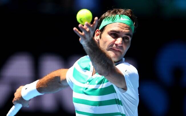 O suíço Roger Federer em ação