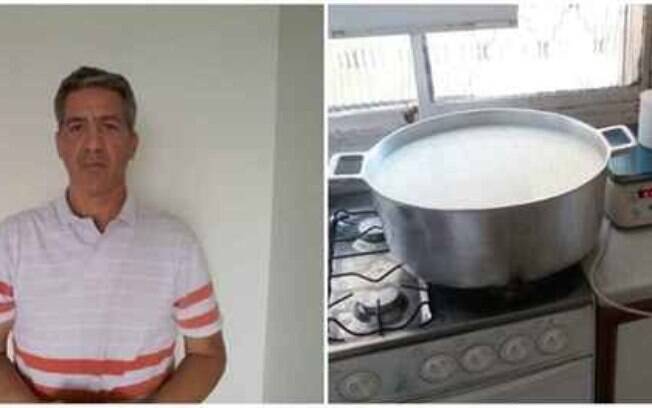 O mineiro José Giglio e o local onde são feitos os saborosos queijos recheados.
