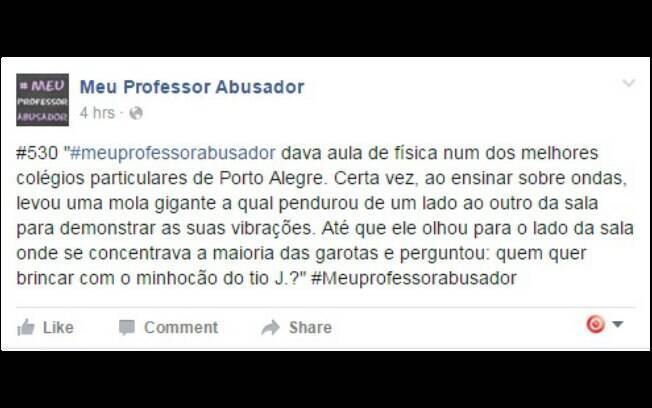 Para ser publicado, os relatos devem seguir algumas regras, como não revelar o nome do agressor