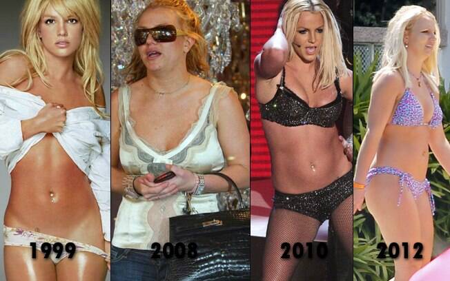 Mas Britney Spears nem sempre teve essa silhueta. A cantora ao longo dos anos já sofreu muito com o efeito sanfona