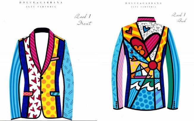 Terno de Romero Britto para a Dolce & Gabana