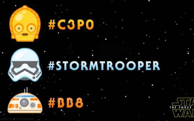 Para tweetar um #StarWarsEmoji é só postar hashtags espeçificas dos personagens ou de temas relacionados à saga que os emojis serão automaticamente incorporados ao Tweet