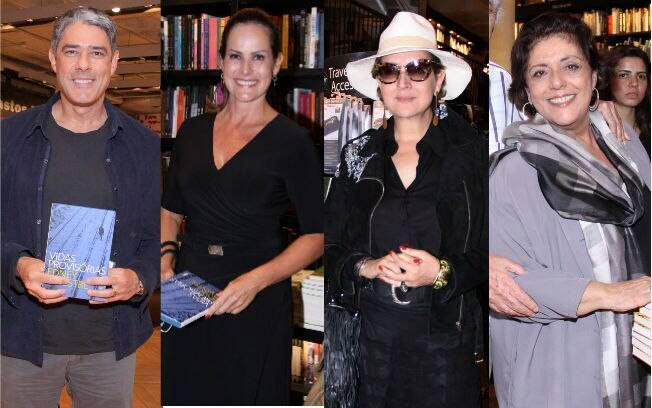 William Bonner, Renata Ceribelli, Bety Lago e Leda Nagle também marcaram presença no lançamento do livro de Edney Silvestre