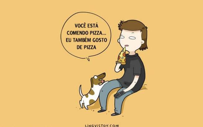 Essa pizza é enorme, você não vai conseguir comer sozinho.
