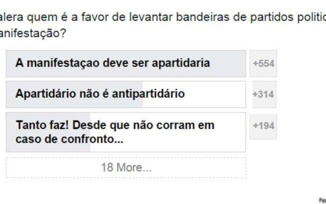 Nas páginas do MPL nas redes sociais, seguidores criam debates e enquetes sobre temas ligados a protestos