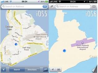 Antes e depois: troca do Google Maps por aplicativo da Apple diminuiu qualidade dos mapas no iPhone