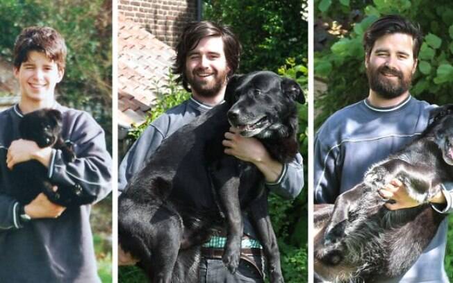 Recriei essas fotos para homenagear meu cachorro e me despedir dele. Ele faleceu devido ao câncer.