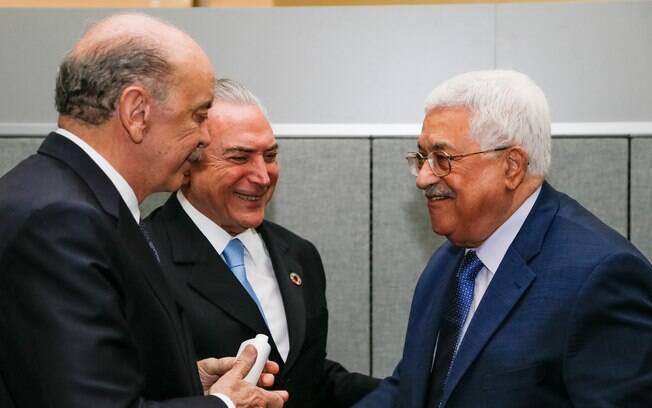 Serra, ao lado de Temer e do presidente da Autoridade Palestina, Mahmoud Abbas,  disse que boicote não teve relevância