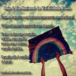 Dia 29 de janeiro é o dia da visibilidade trans