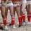 Detalhe da equipe de atrizes pornô que representou a Dinamarca. Foto: Getty Images