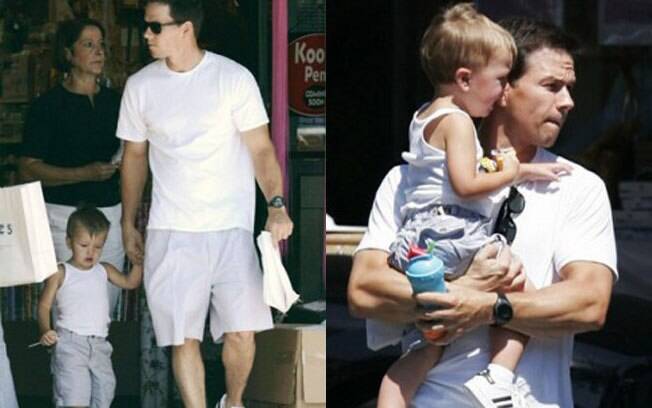 Mark Wahlberg também entrou na brincadeira e foi as compras igualzinho ao filho