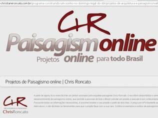 O site da paisagista permite que o cliente informe todas as características do espaço a ser reformado