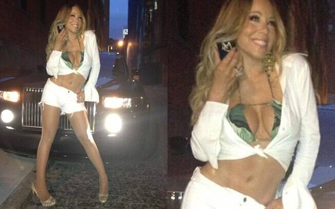 Mariah Carey curte noite com amigos e exibe boa forma no Twitter