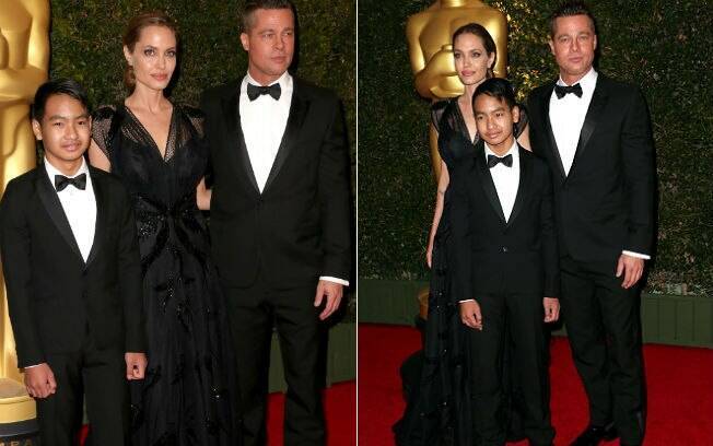 Maddox rouba a cena em premiação com Angelina Jolie e Brad Pitt