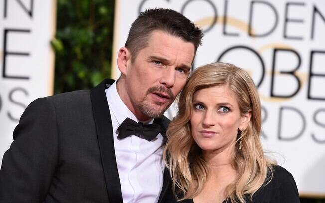 Ethan e Ryan Hawke no tapete vermelho do Globo de Ouro. Foto: AP