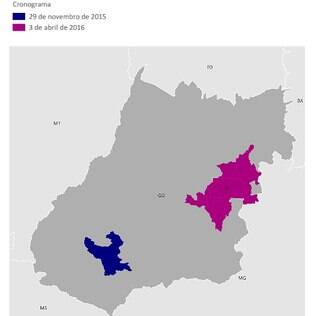 Rio Verde (GO) é cidade-piloto da campanha e aparece marcada no mapa em azul