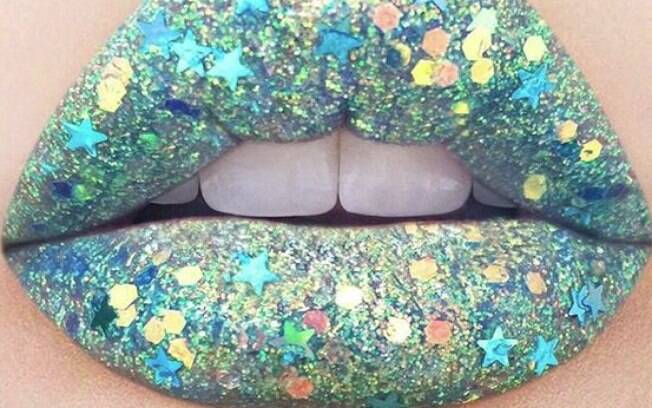 Boca de glitter e textura Boca de glitter e textura