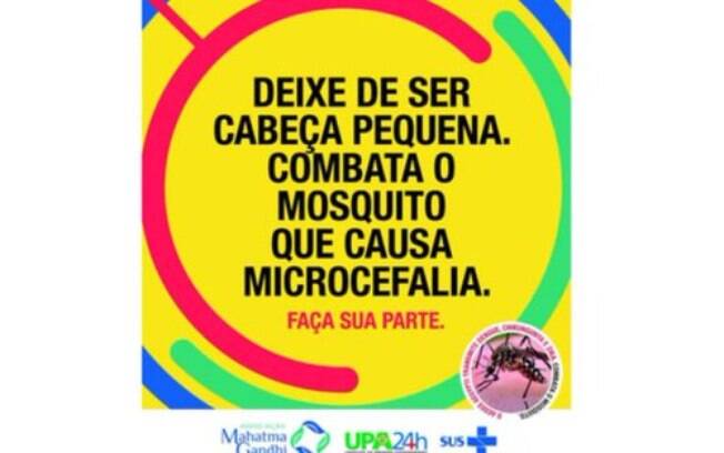 Campanha contra o Aedes aegypti veiculada em Catanduva fazia piada com a microcefalia