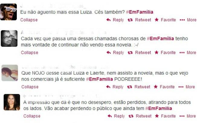 Internautas reclamam de 'Em Família'