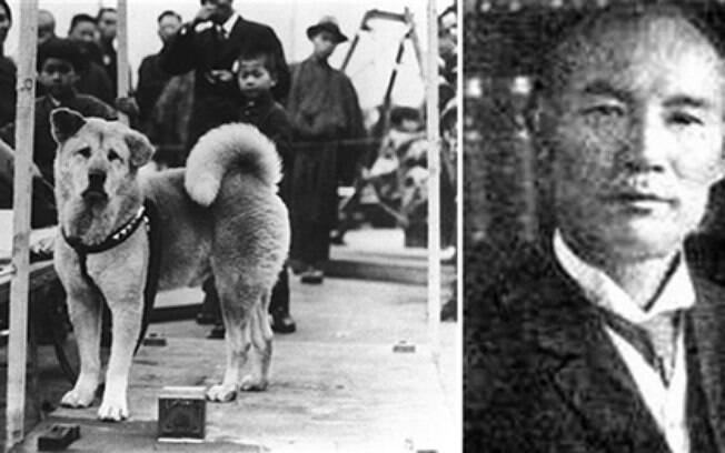 Hachiko e seu dono, o cão o esperou por 10 anos, em frente a uma estação de trem, depois que ele morreu