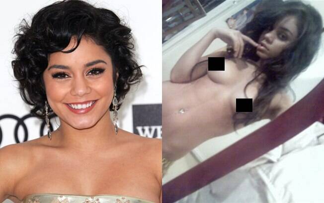 A estrela do filme "High School Musical", da Disney, Vanessa Hudgens também não resistiu e tirou fotos nuas em frente ao espelho