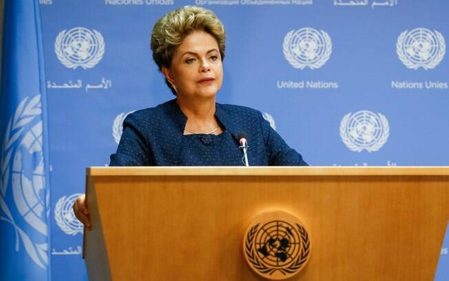 Presidente Dilma Rousseff durante coletiva de imprensa na ONU