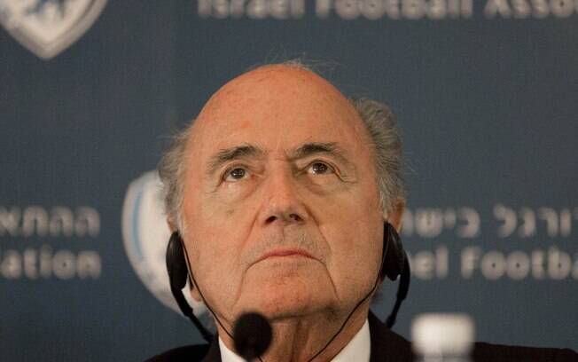 Joseph Blatter, presidente da Fifa, em visita a Israel