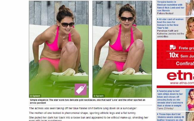 Katie Holmes exibe barriga flácida