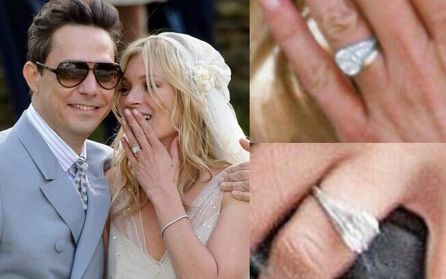 Kate Moss carregou no dedo um anel de noivado no valor de US$ 80 mil