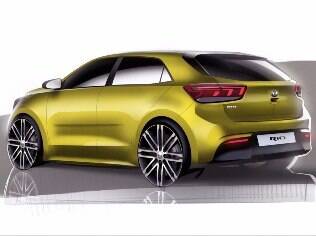 Assim como na frente, traseira do novo Kia Rio mostra que o carro terá desenho mais arrojado que o atual, aproximando-se do Hyundai i30