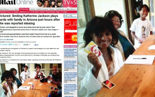 Katherine Jackson apareceu jogando