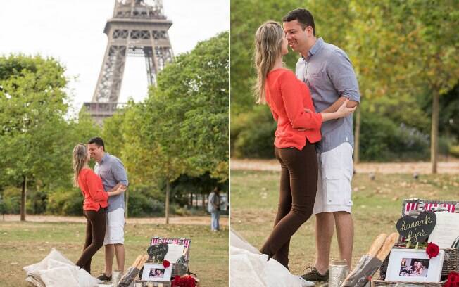 Pedido do Igor para a Hannah durante um piquenique personalizado em Paris