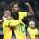 Neymar, Fred e Oscar comemoram gol do Brasil diante da Itália. Foto: Mowa Press