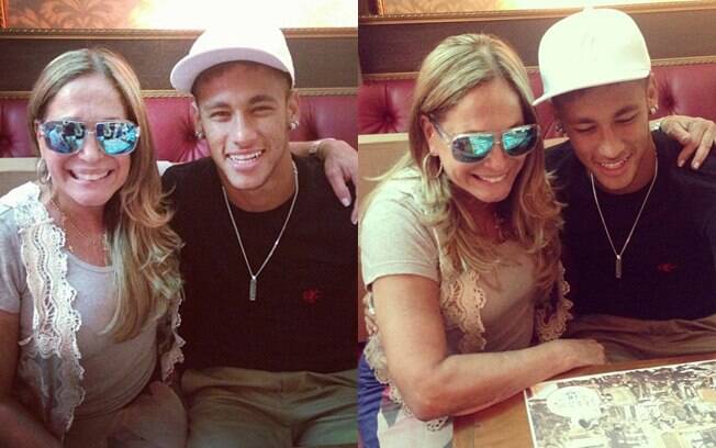 Susana Vieira tietou o jogador Neymar em um restaurante na capital paulista