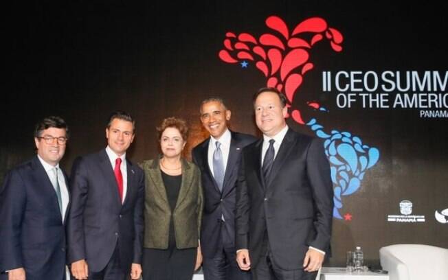 A presidente Dilma Rousseff se encontra com o presidente dos EUA, Barack Obama, durante Cúpula das Américas no Panamá