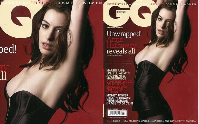 Onde estão as axilas de Anne Hathaway na capa da revista GQ?
