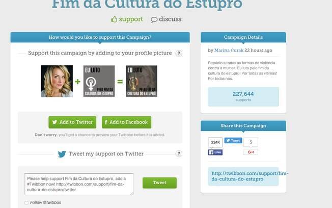 Site onde usuários trocam foto de perfil do Facebook contra estupro