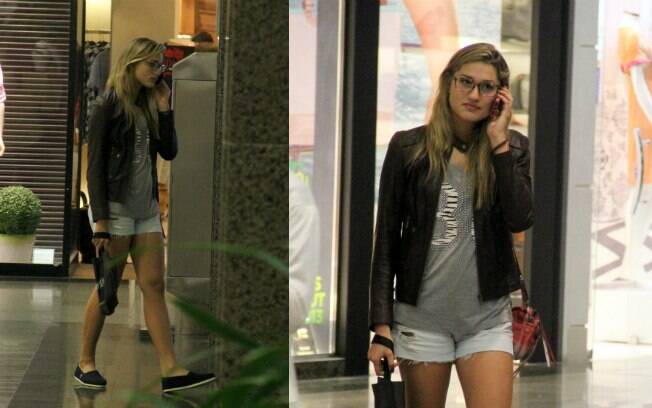 De óculos, Sasha circula em shopping center carioca