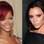 O cabelo curto de Rihanna demonstra personalidade (esq.); Victoria Beckham com a testa mostra indica respeito (dir.). Foto: Getty Images